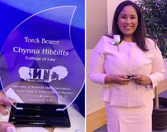 Chynna Hibbitts won the Lyman T. Johnson Torch Bearer Award