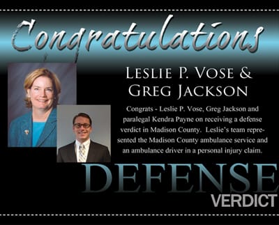 Congratulations Leslie P Vose Greg Jackson