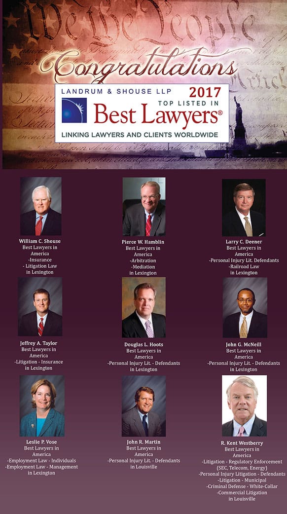 Congratulations | Landrum & Shouse LLP 2017 | Top Listed In Best Lawyers | Linking Lawyers And Clients Worldwide
