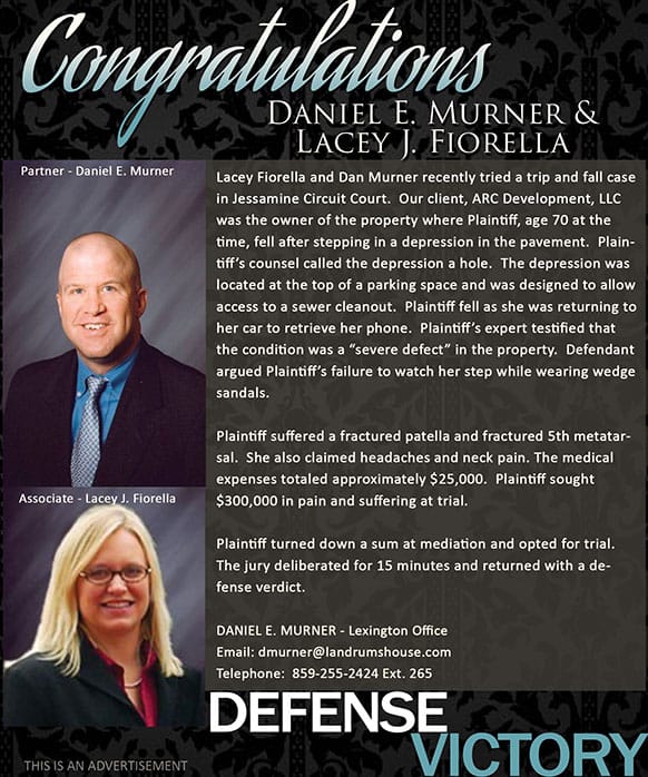 Congratulations Daniel E. Murner Lacey J. Florella | Defense Victory