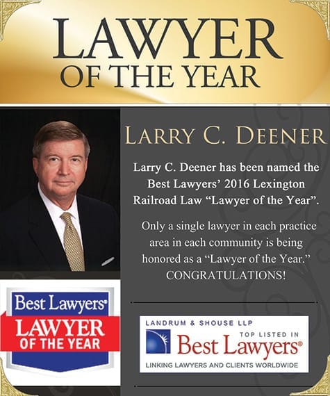 Lawyer Of The Year | Larry C. Deener | Larry C. Deener has been named the Best Lawyers' 2016 Lexington Mediation