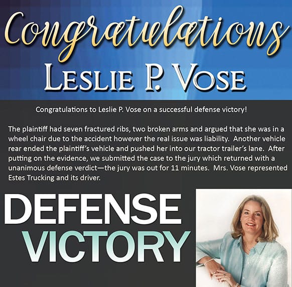 Congratulations Leslie P. Vose | Defense Victory