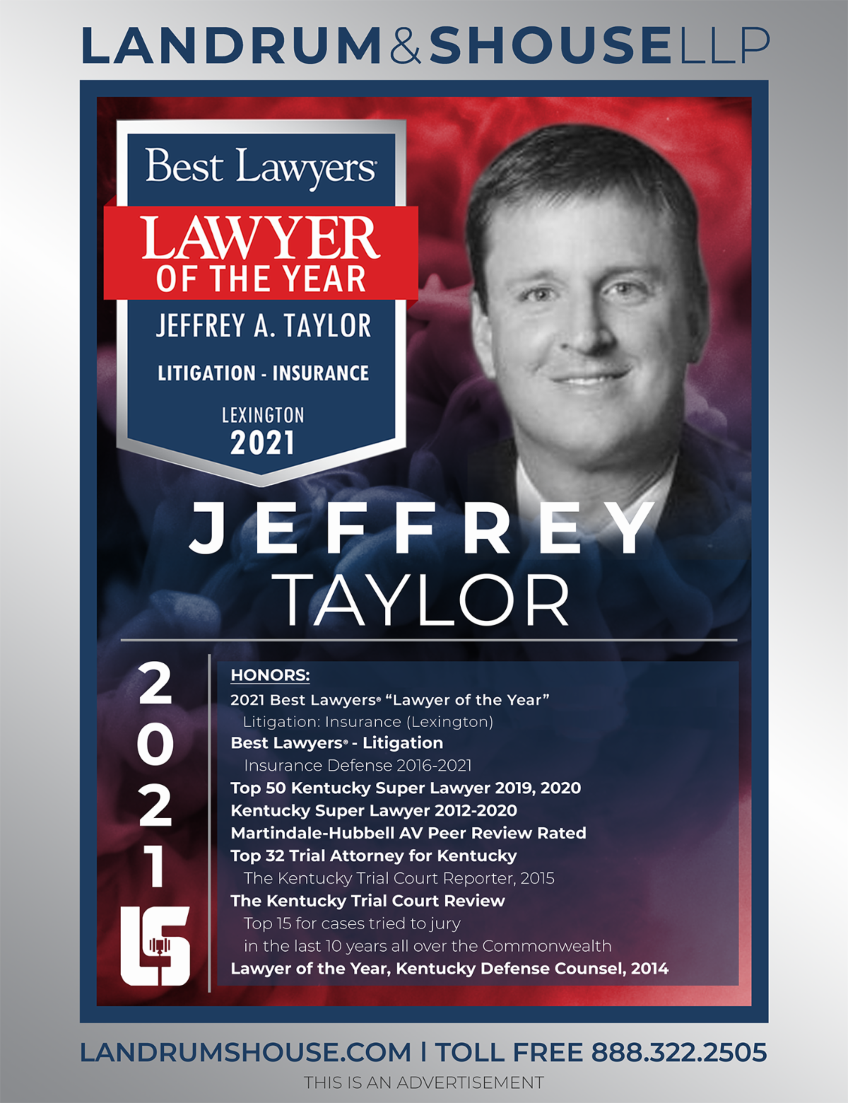 Landrum & Shouse LLP | Best Lawyers Lawyer of the Year Jeffrey A. Taylor | Litigation - Insurance | Lexington 2021