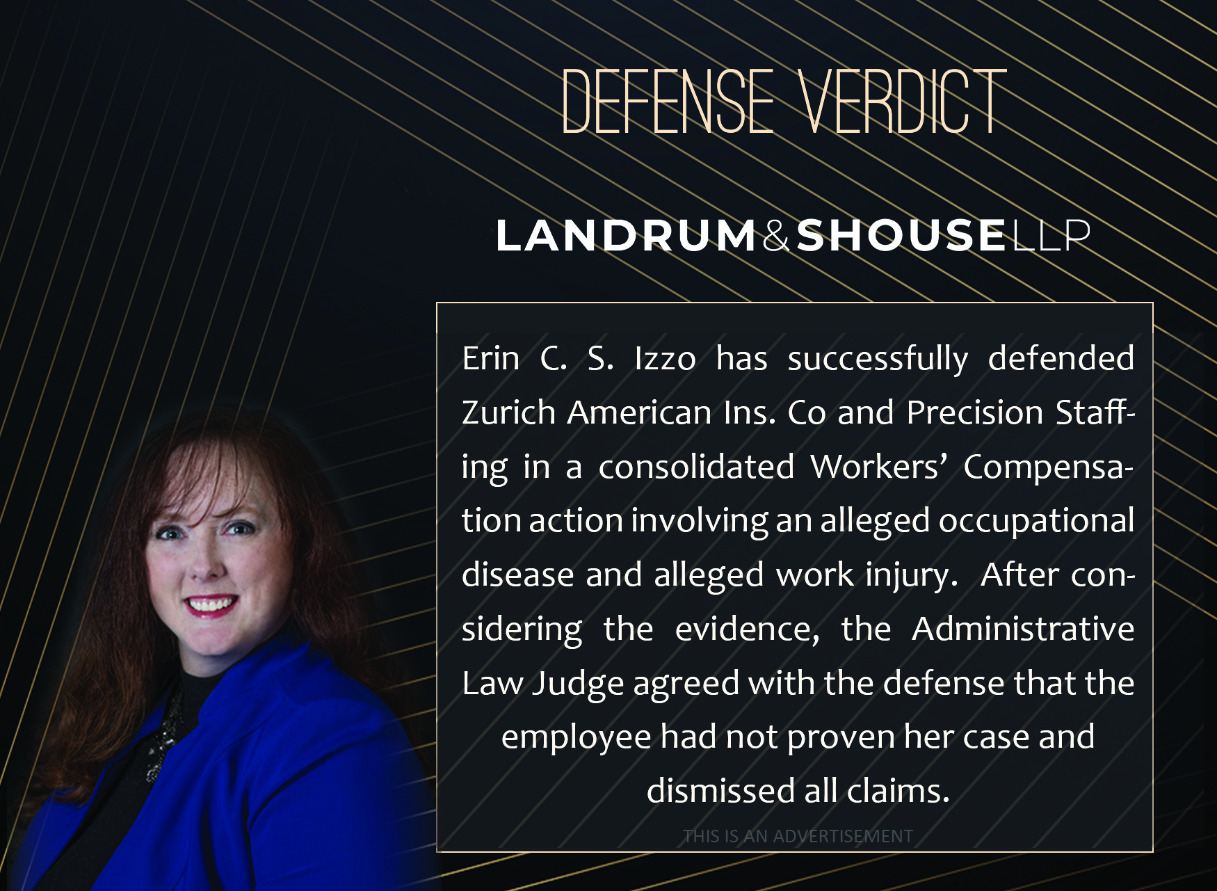 Defense Verdict of Erin C. S. | Landrum & Shouse LLP