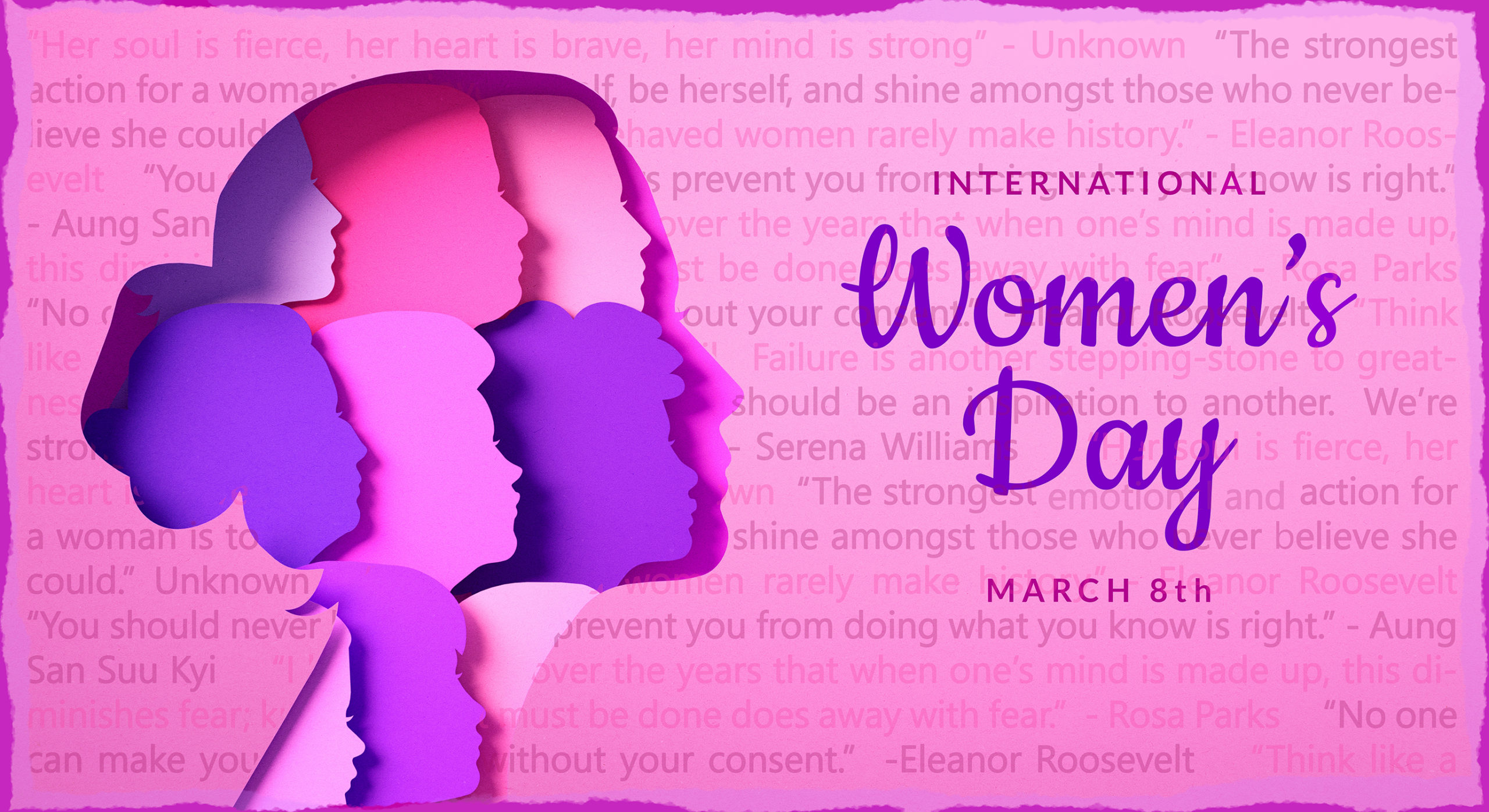 Women's,Day,Poster,With,Silhouettes,Of,Multicultural,Women's,Faces,In