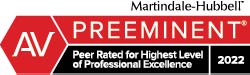 Martindale-Hubbell Preeminent Peer Rated for High Professional Achievement 2022