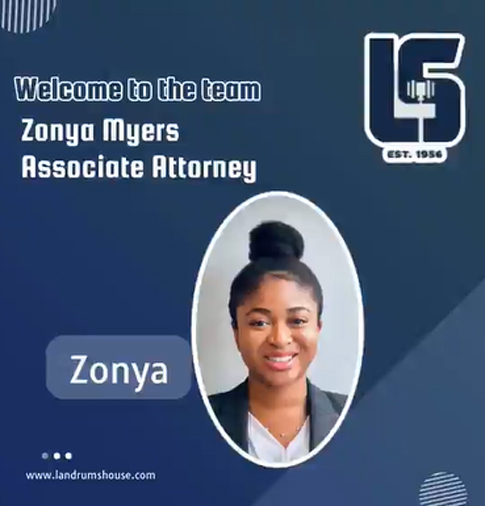 Welcome To The Team | Associate Attorney Zonya Myers| www.landrumshouse.com