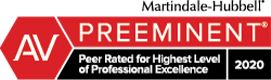Martindale-Hubbell Preeminent Peer Rated for High Professional Excellence 2020