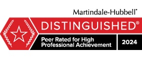 Martindale - Hubbell | Distinguished | Peer Rated For Hight Professional Achievement | 2024
